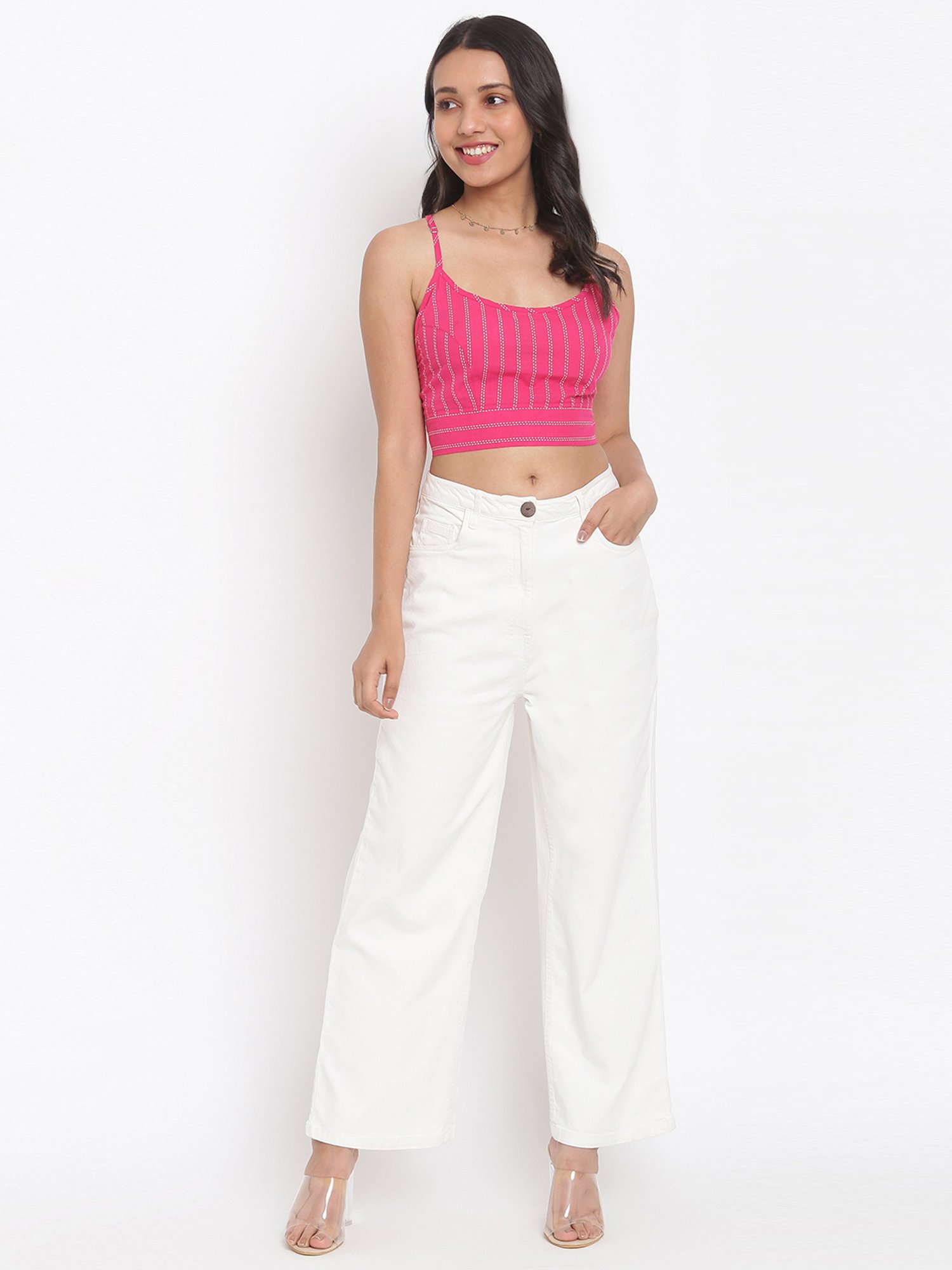 Fabindia Pink Cotton Printed Top