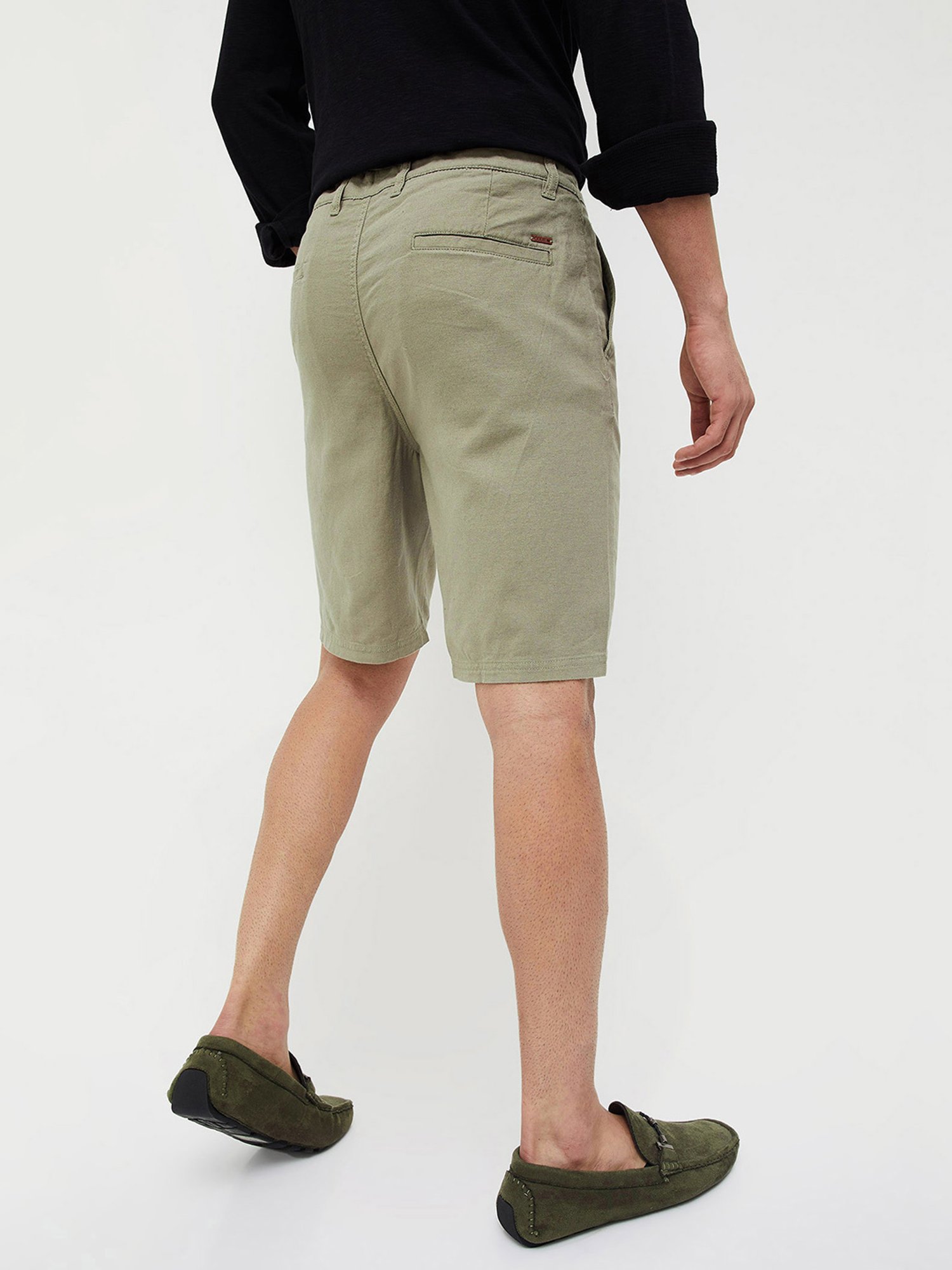 Code by Lifestyle Olive Regular Fit Shorts