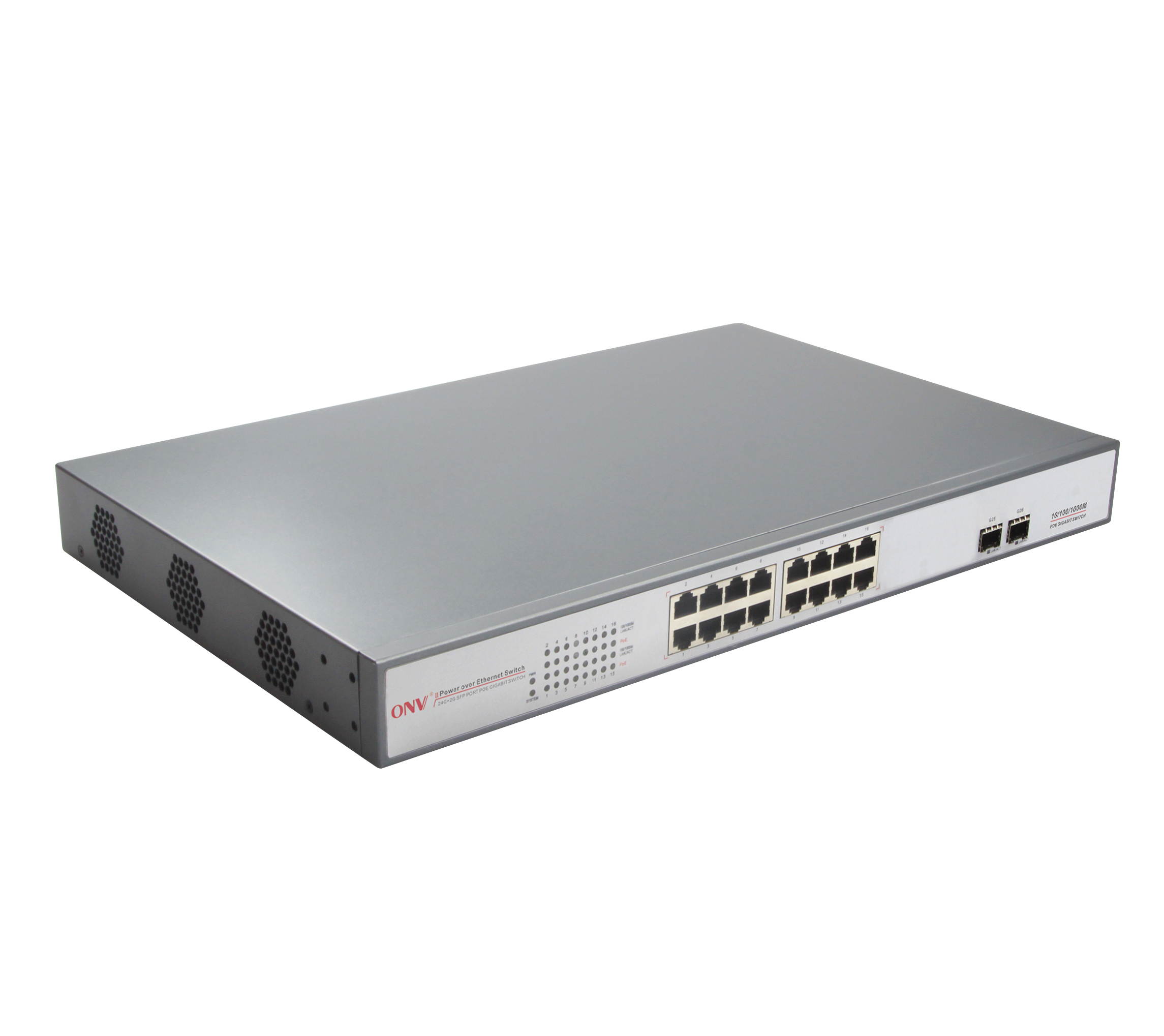 30W/ONV-PoE33016PF-at 18-Port Gigabit PoE Switch with 16 Gigabit PoE Ports and 2 Gigabit Fiber Ports IEEE 802.3at Standard