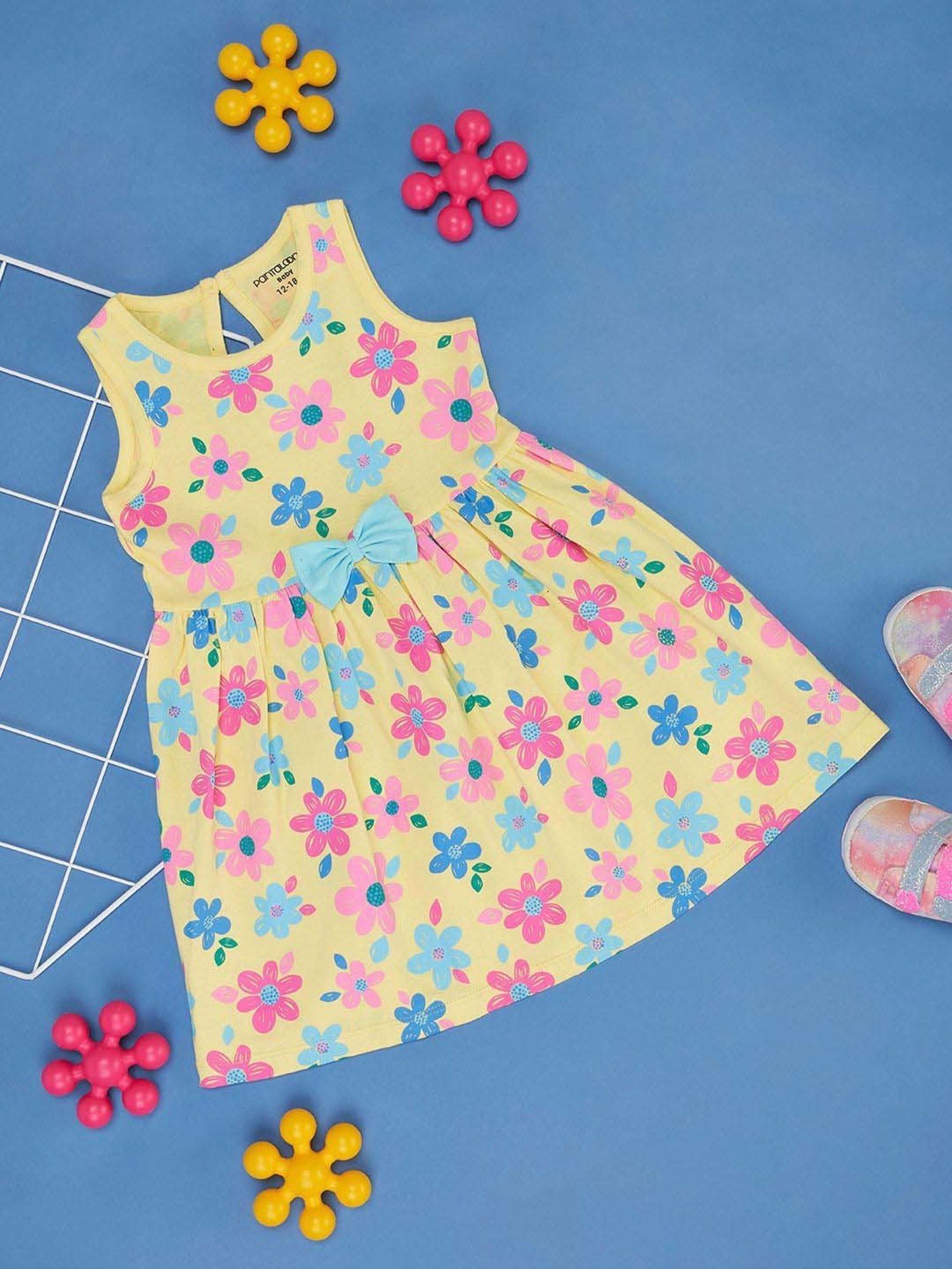 Nauti Nati Kids Blue Embroidered Dress