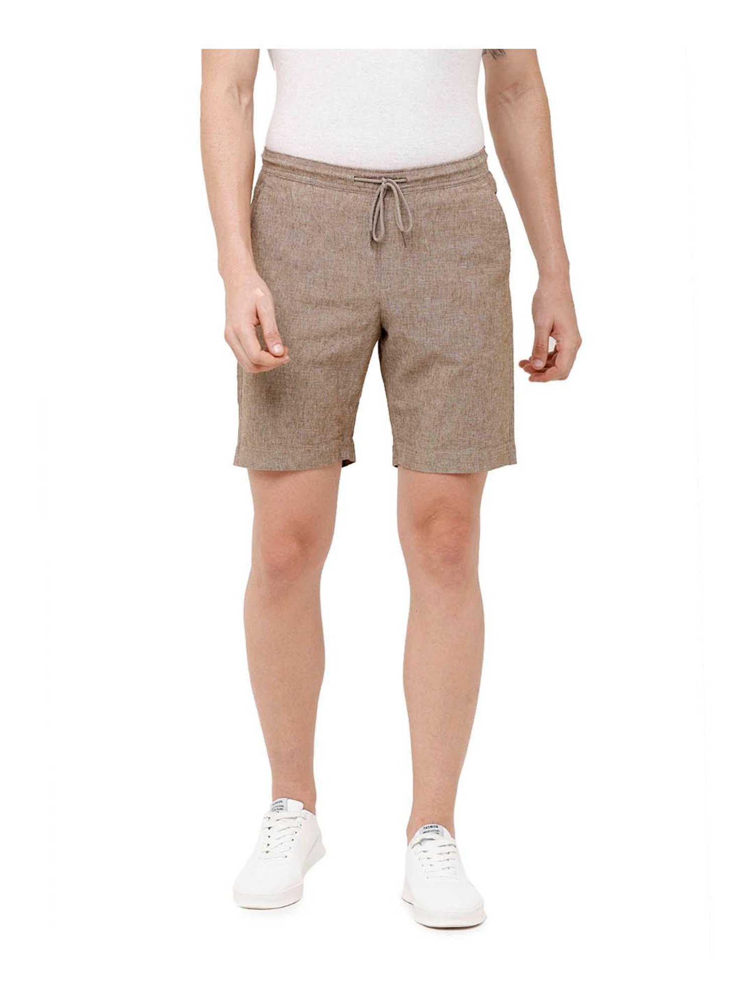 Cavallo By Linen Club Brown Textured Shorts