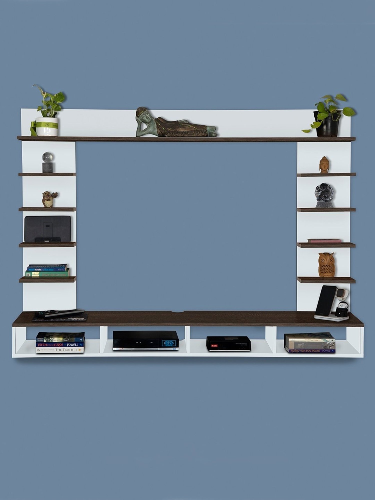 Delite Kom Flex Flowery Wenge & Acacia Dark Engineered Wood TV Entertainment Unit