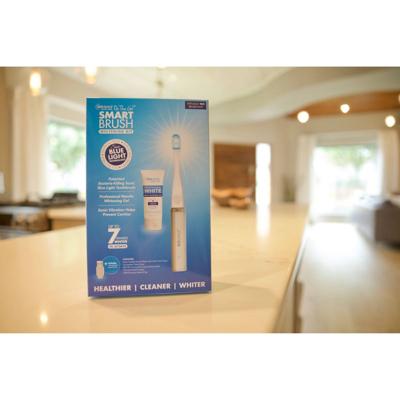 Go Smile Sonic Blue Smart Brush On The Go Whitening Kit