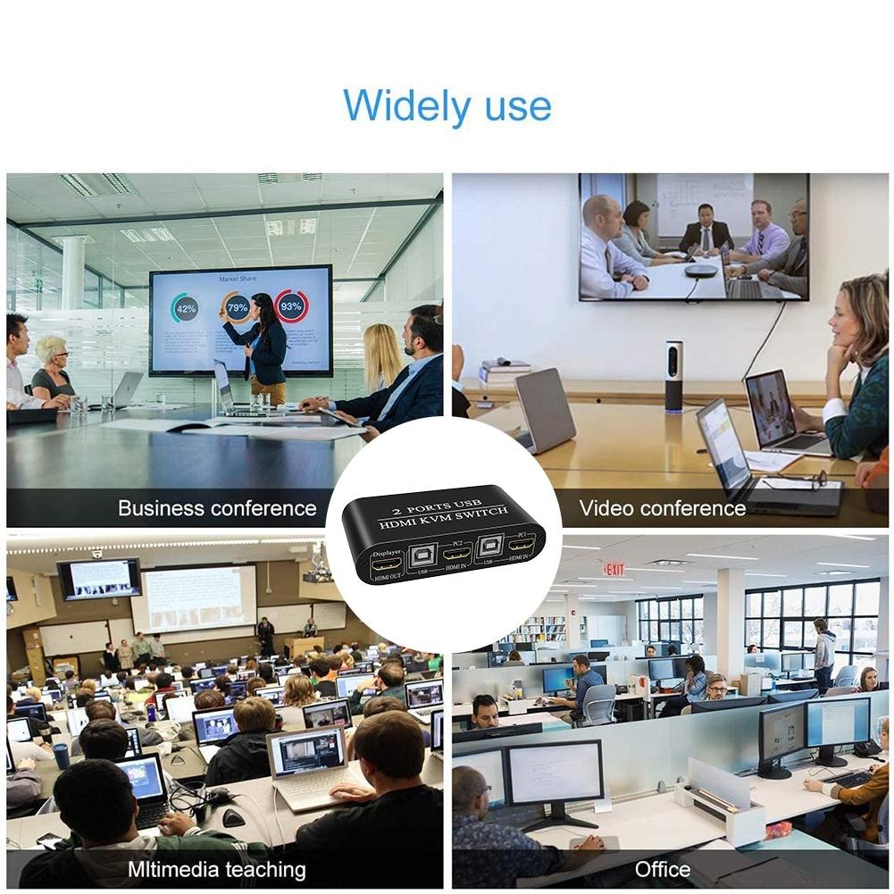 HDMI Switcher 2 in and 1 out HDMI KVM Switch 2 Port USB Mouse and Keyboard Sharer Multifunctional USB Manual Switcher Box Keyboard Mouse Splitter