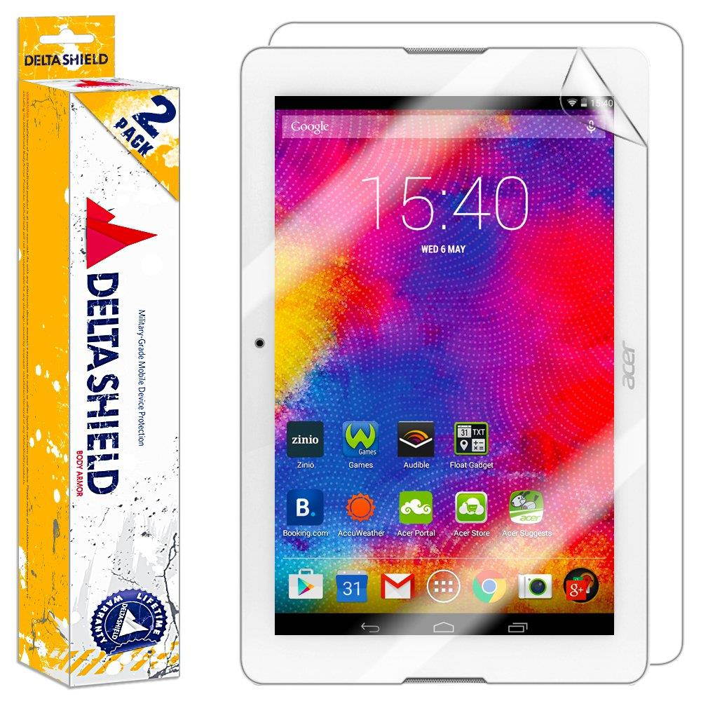 DeltaShield Full Body Skin for Acer Iconia One 10 (B3-A20)(2-Pack)(Screen Protector Included) Front and Back Protector BodyArmor Non-Bubble Military-Grade Clear HD Film
