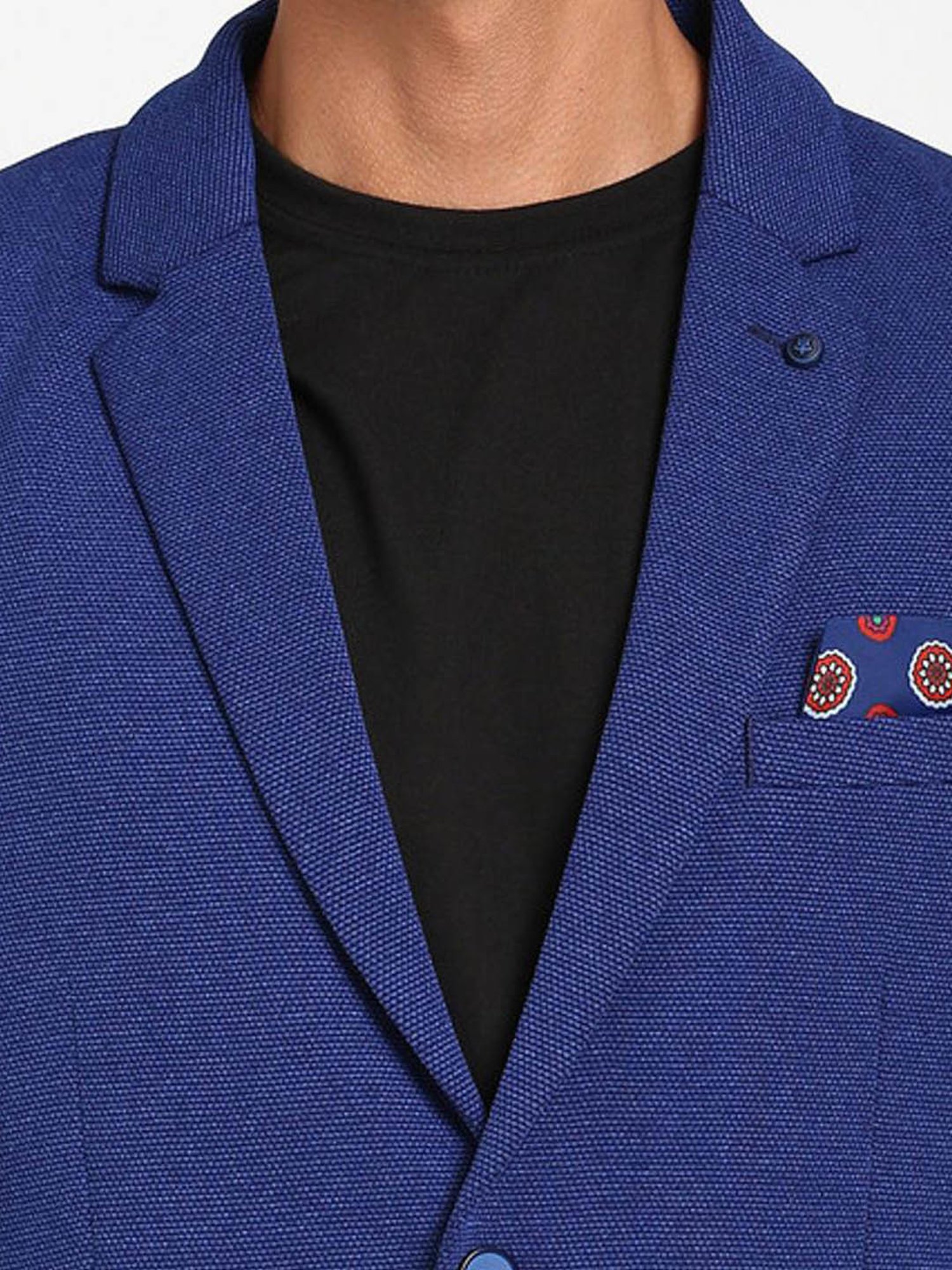 Turtle Mid Blue Slim Fit Blazer