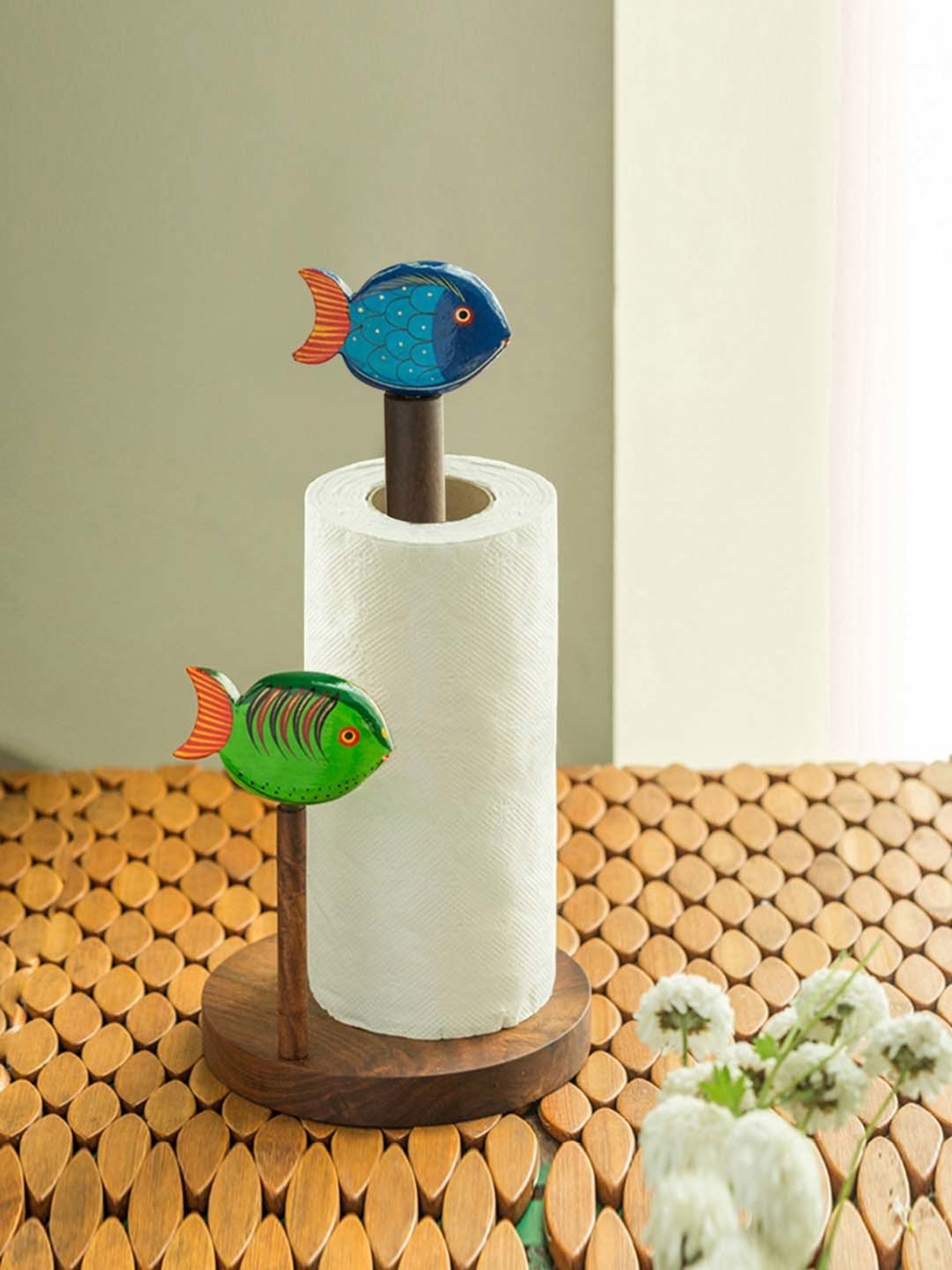 ExclusiveLane The Dancing Peacock Brown Sheesham Wood Napkin Holder - Set of 1