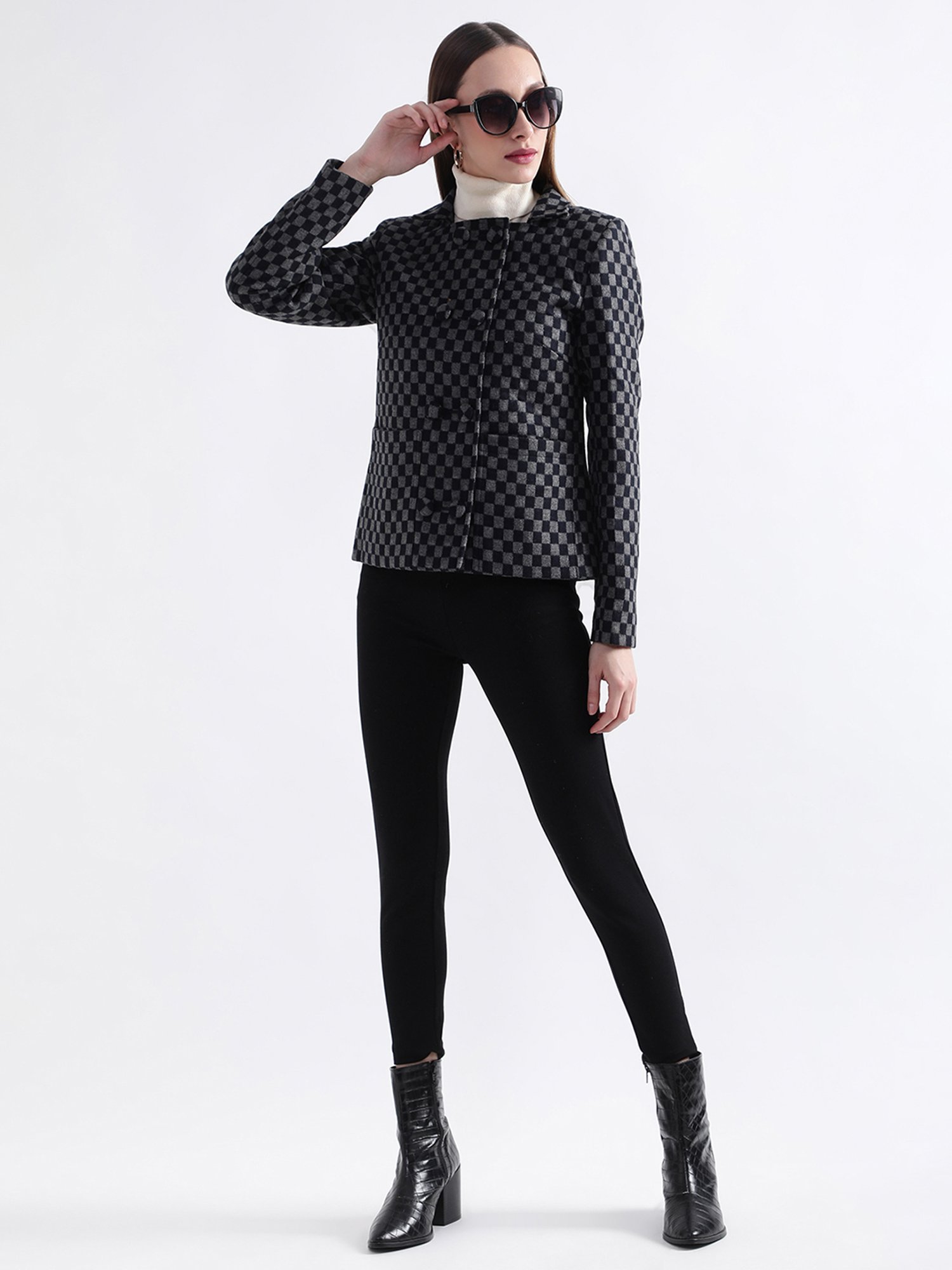 Rooted Black Check Tailored Jacket