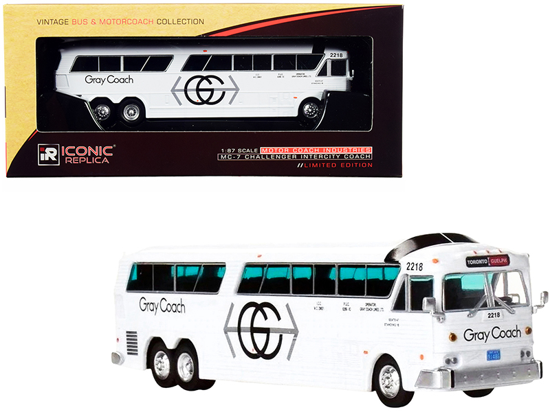 Prevost H3-45 Coach Bus "Arrow Stage Lines" Blue with White Graphics Limited Edition 1/87 (HO) Diecast Model by Iconic Replicas