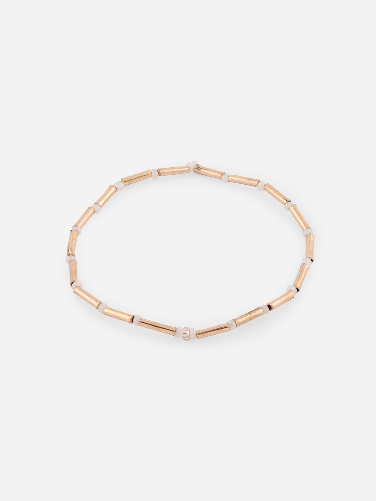 ToniQ Beads Golden Casual Bracelet for Women - Set of 10