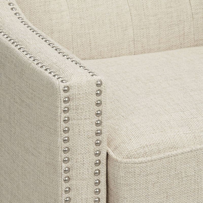 55 Downing Street Tivoli Ivory Linen Tufted Armchair