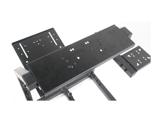 GTR Racing Simulator GTAF-BLK-S105LWHTRD - GTA-F Model (Black) Triple or Single Monitor Stand with White/Red Adjustable Leatherette Seat, Racing Simulator Cockpit gaming chair Single Monitor Stand