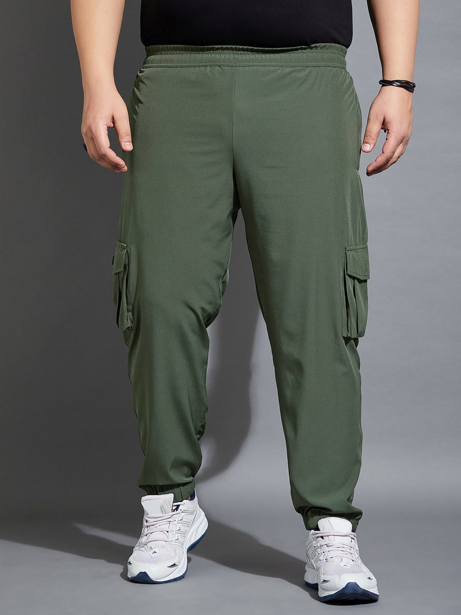 Bigbanana Plus Size Green Regular Fit Joggers