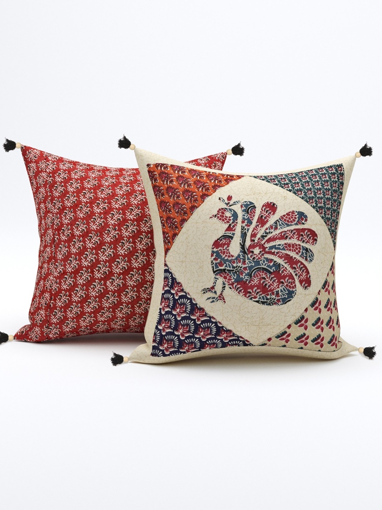Living Roots Jaipuri Multicolor Cotton Cushion Covers - Set of 5