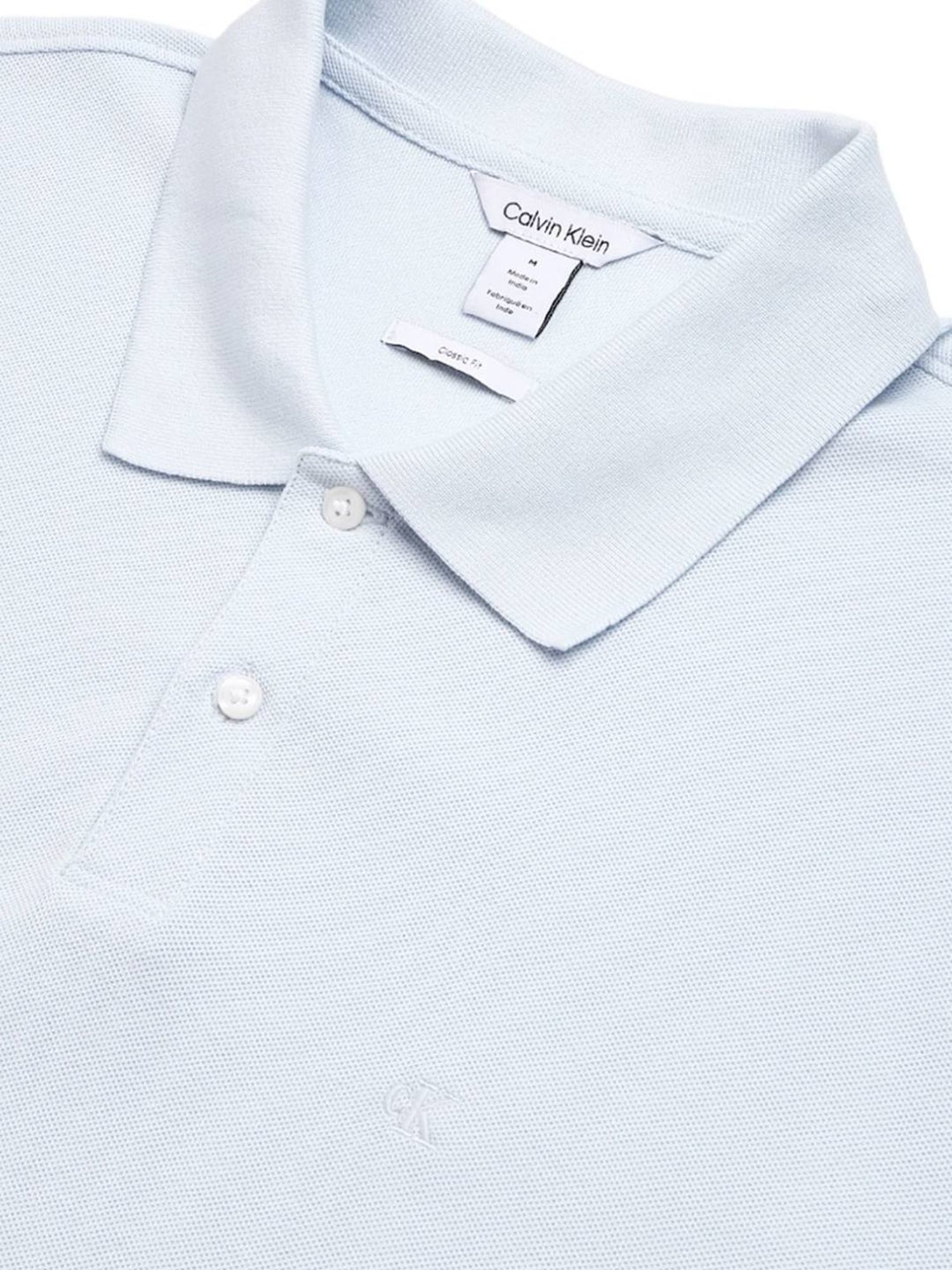 Calvin Klein Blue Cotton Regular Fit Polo T-Shirt