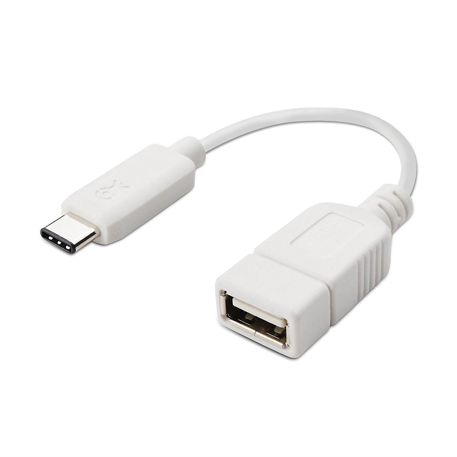 Cable Matters USB 2.0 Type C (USB-C) to Type A (USB-A) Adapter 6 Inches in White
