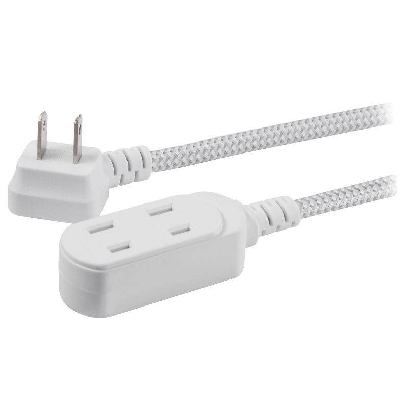 Philips 8' 3 Outlet Indoor Polarized Extension Cord Gray/White