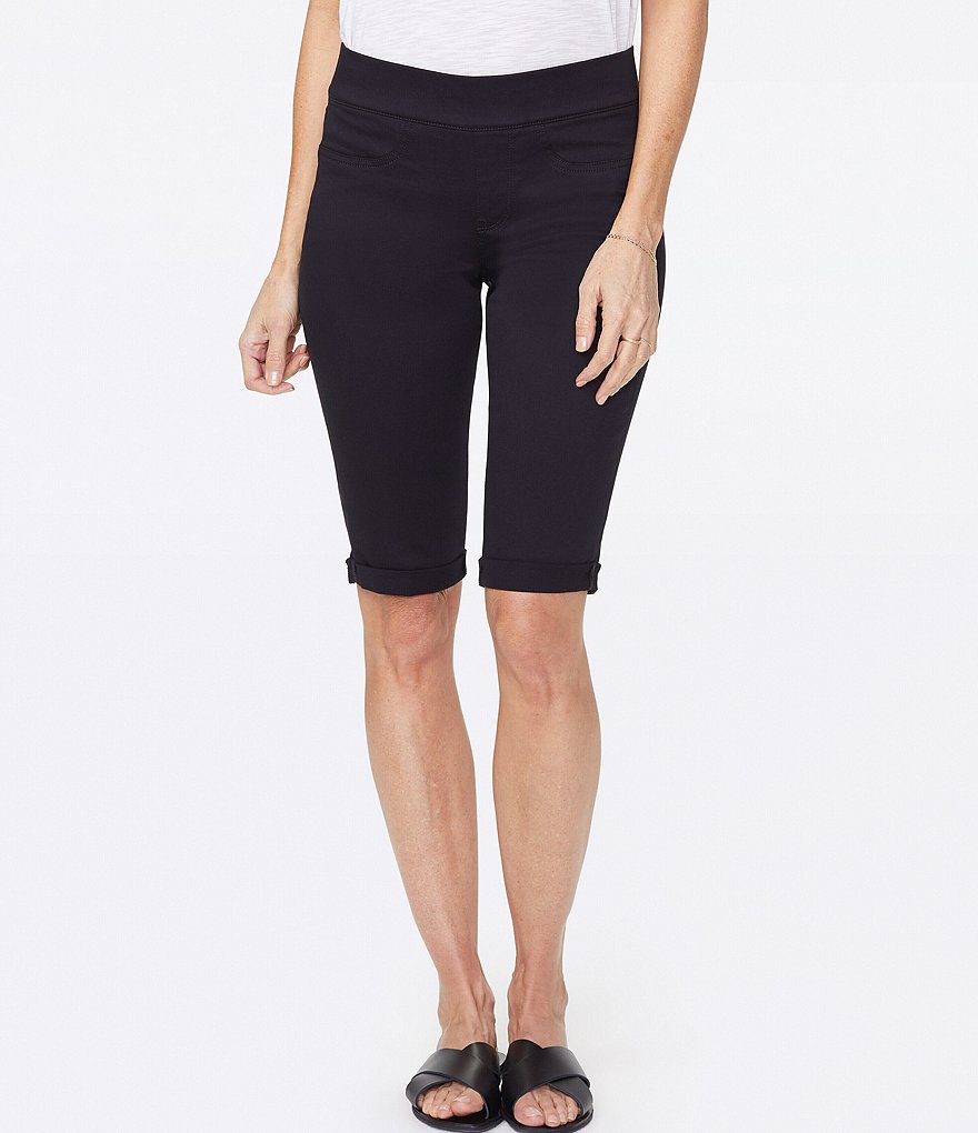 NYDJ Stretch Denim Roll-Cuff Pull-On Shorts