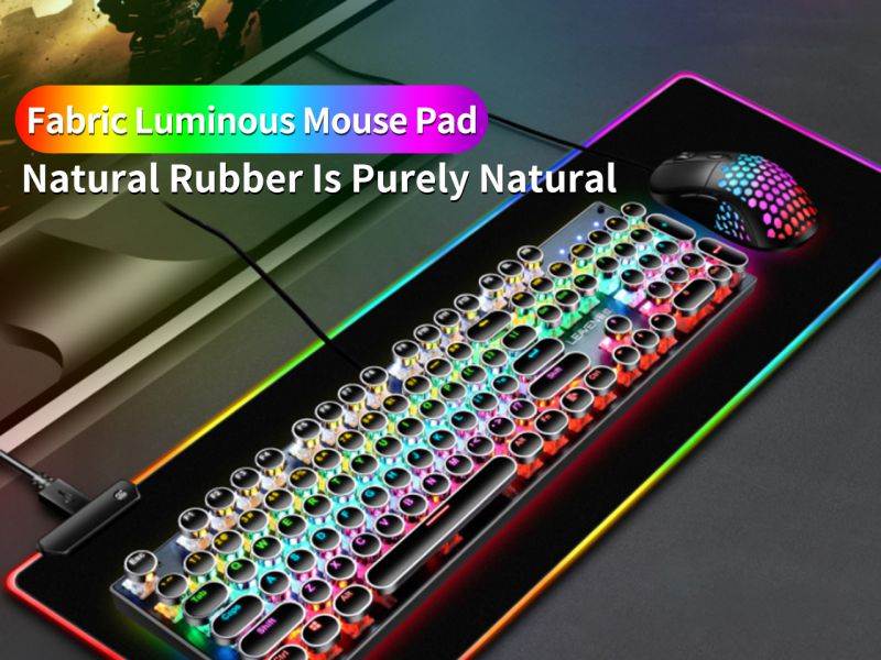 Litidol Large Size RGB Gaming Mouse Pad-Led Mouse Pad With Soft Non-Slip Rubber Base Thick Fabric Surface For Computer Keyboard And Mouse Pad Suitable For Macbook, Pc, Laptop, Desk