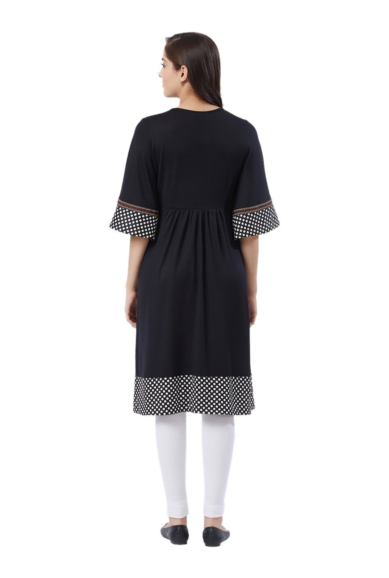 Fusion Beats Black Printed Kurta