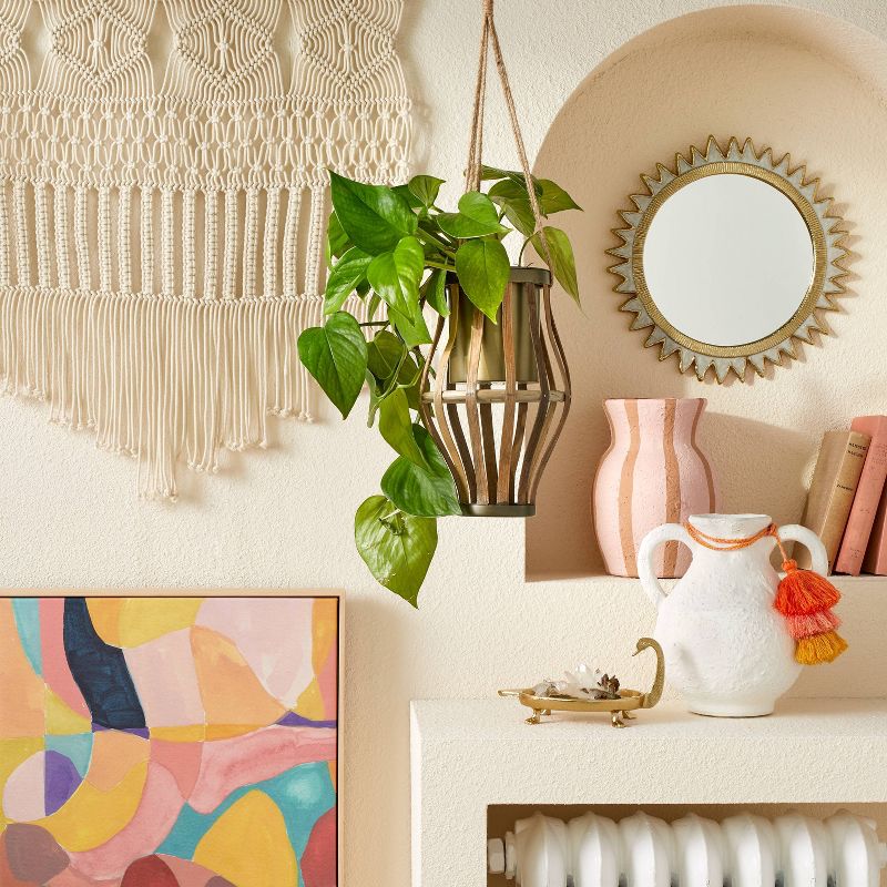 9.5" x 9" Terracotta Vase with Handle Chalk White - Opalhouse™ designed with Jungalow™