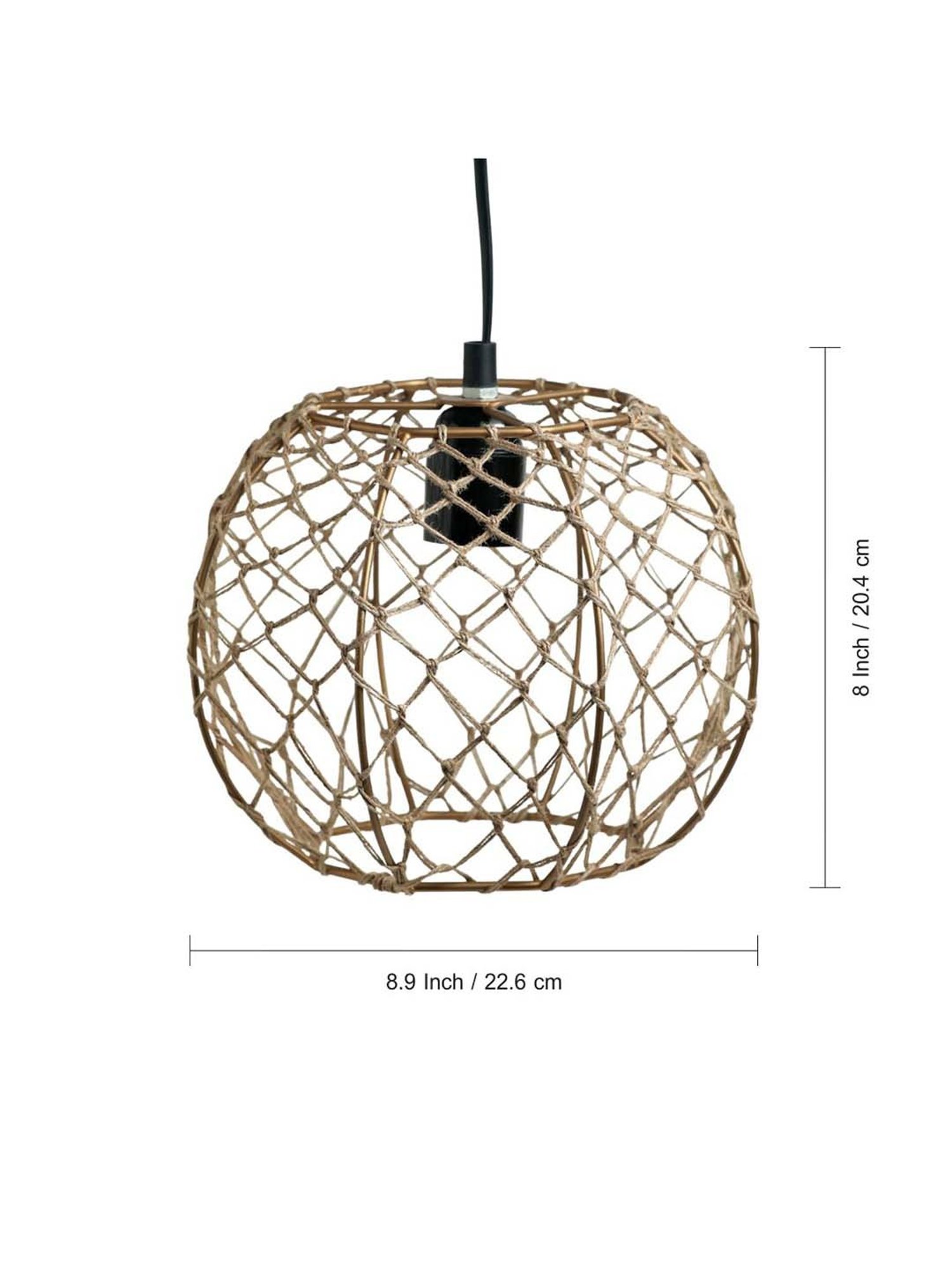ExclusiveLane Luminescence Beige Jute Handwoven Hanging Pendant Lamp