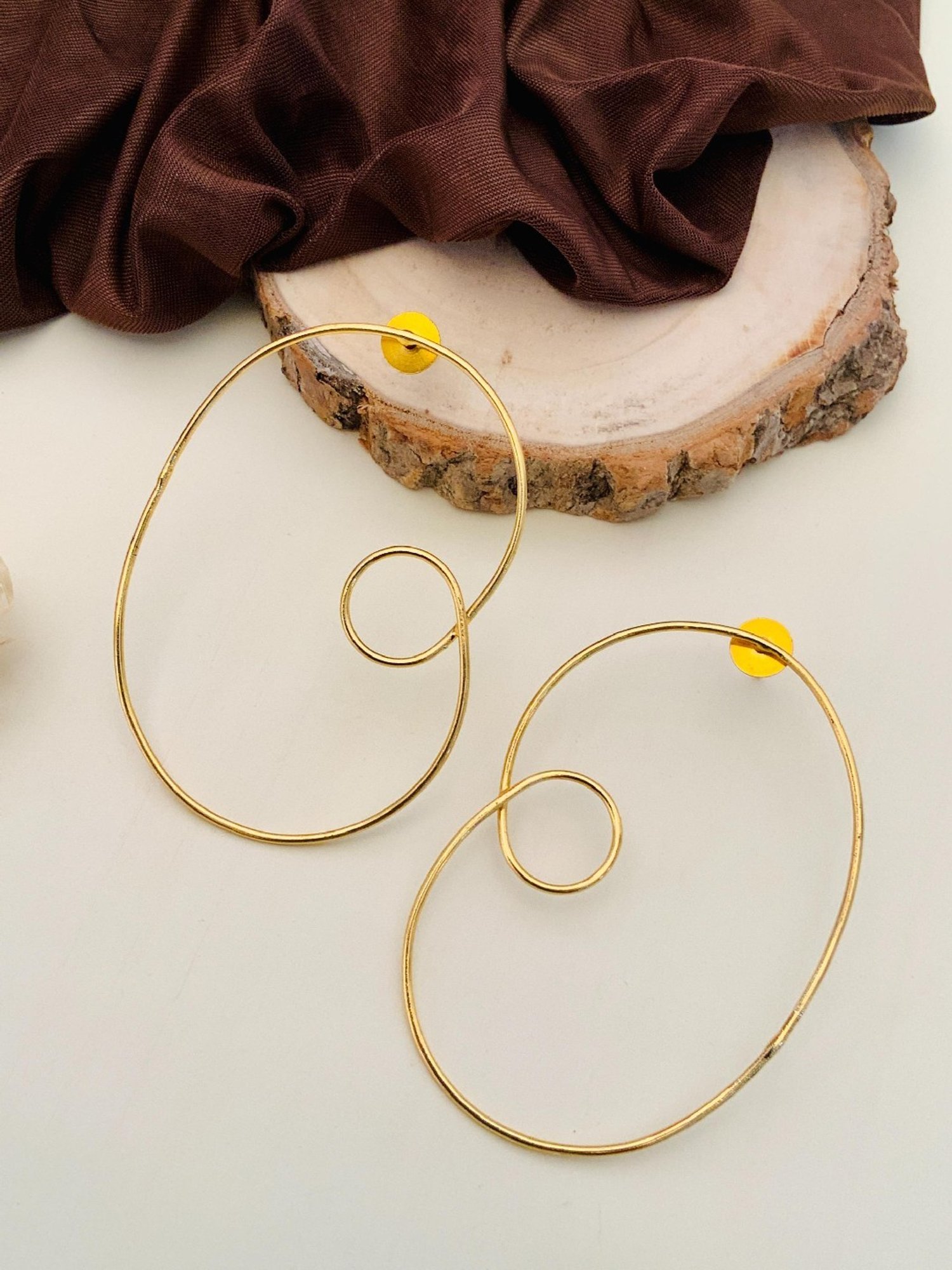 Abdesigns Classic Gold-Plated Stud Earrings