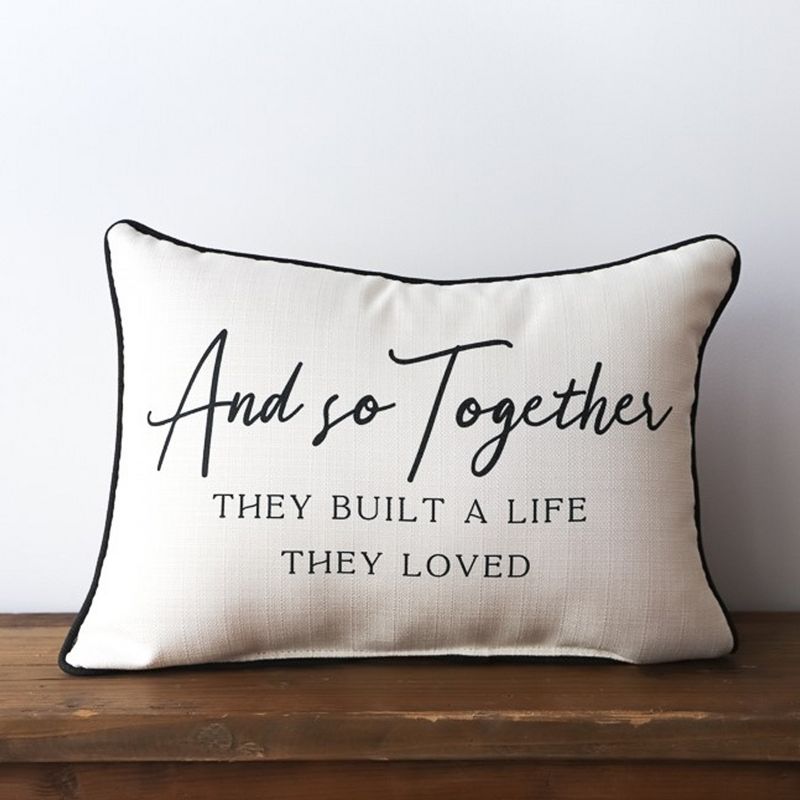 Home Decor 19.0" And So Together Pillow Anniversary Love  -  Decorative Pillow