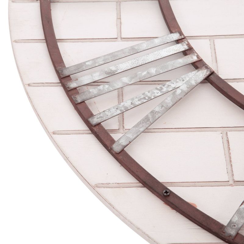 20" Metal Cut Out Roman Numeral Wall Clock Black - Patton Wall Decor