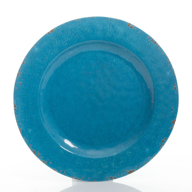 Studio California Mauna 12 Piece Assorted Crackle Decal Melamine Dinnerware Set