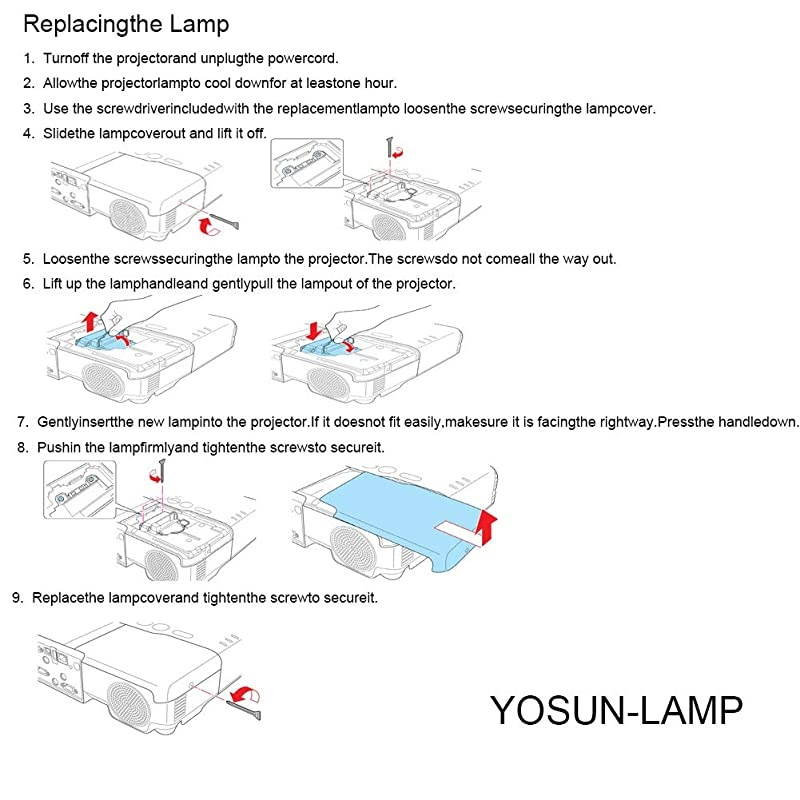 Replacement Projector Lamp for Epson elplp60 elplp61 v13h010l60 v13h010l61 PowerLite 420 425W 905 92 93 95 96W 1835 430 435W 915W D6150 Projector Lamp Bulb with Housing