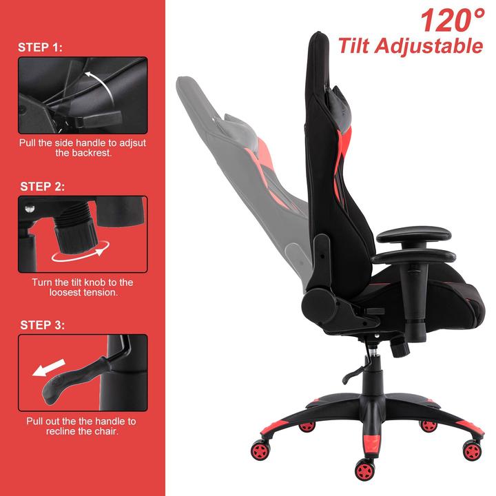 SMUGDESK Gaming Chair Racing Computer Desk Office Chair High Back Game Chair Seat Height Armrest Adjustable Swivel Ergonomic Task Chair with Headrest and Lumbar Support,Grey