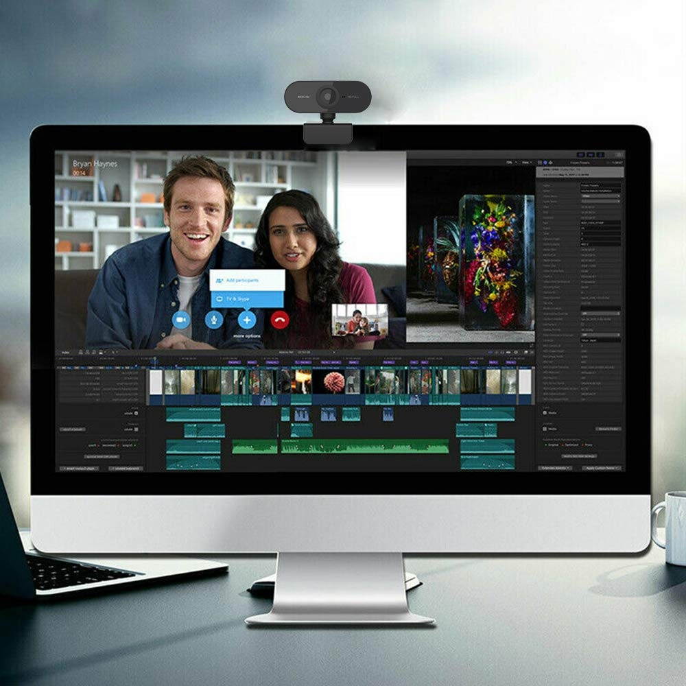 HD Webcam with Microphone, 1080p Streaming Web Camera Autofocus, Computer Webcam with Microphone for Skype, Video Calling, Conferencing, Recording