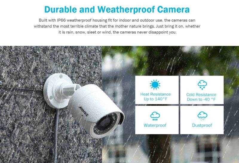 ANNKE 8 Channel CCTV Security Camera System 3MP 5-in-1 DVR with 4&times;1080P HD Weatherproof Cameras
