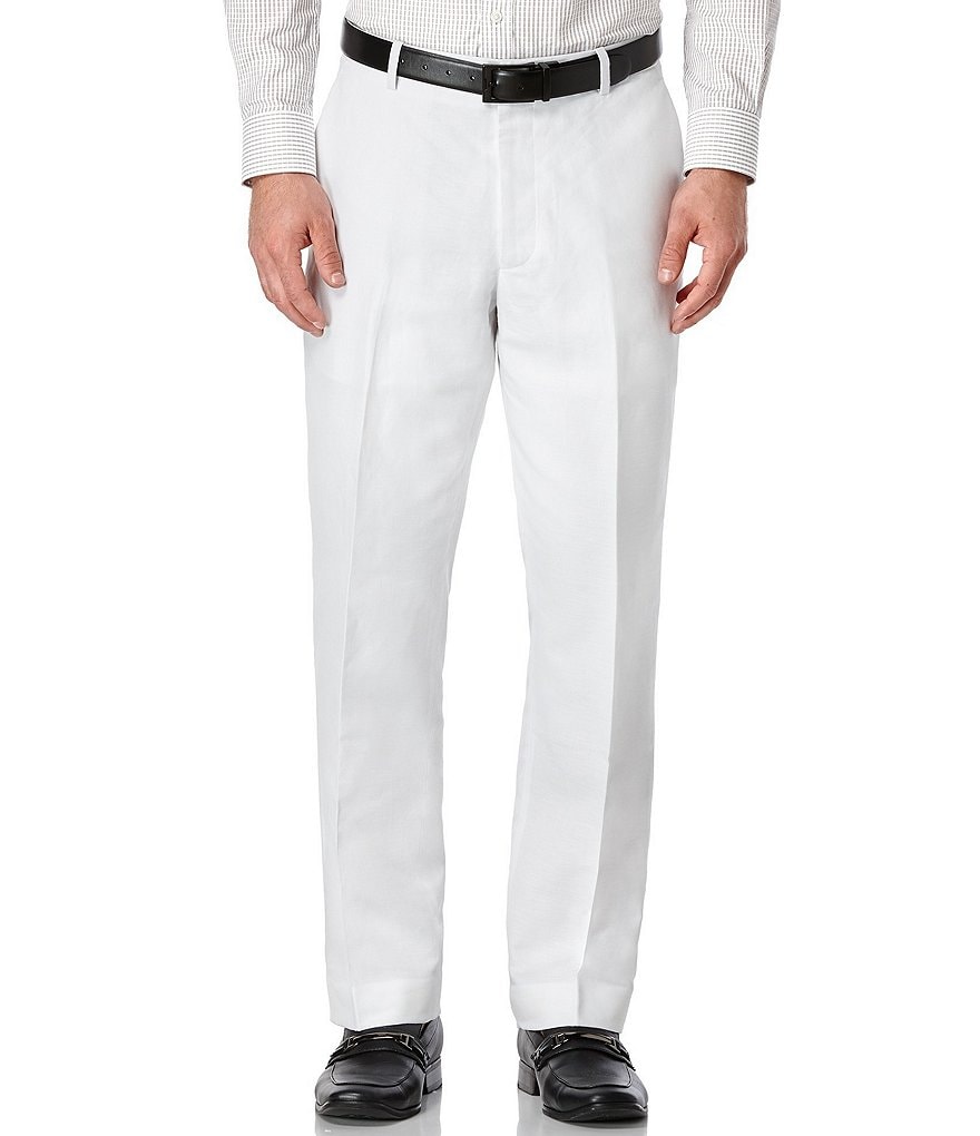 Perry Ellis Solid Linen Flat Front Suit Separates Pants