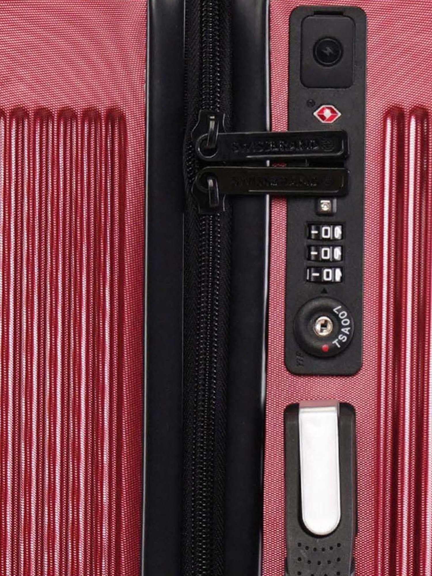 Swiss Brand Geneve Maroon Carry-On 4 Wheel Small Hard Cabin Trolley 53cm