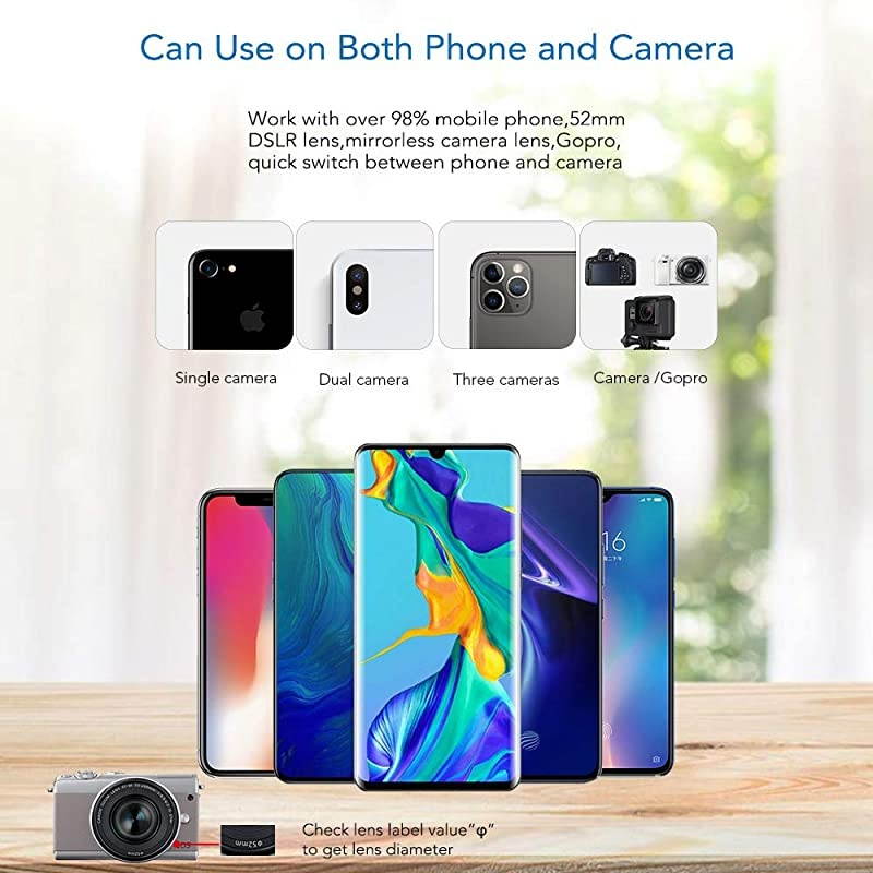 2020 Newly Phone Camera Graduated Color Filter Accessory Kit Adjustable BlueOrangeYellowRed Color Lens Star CPL Filter ND32 Filter for Camera iPhone Samsung Huawei etc
