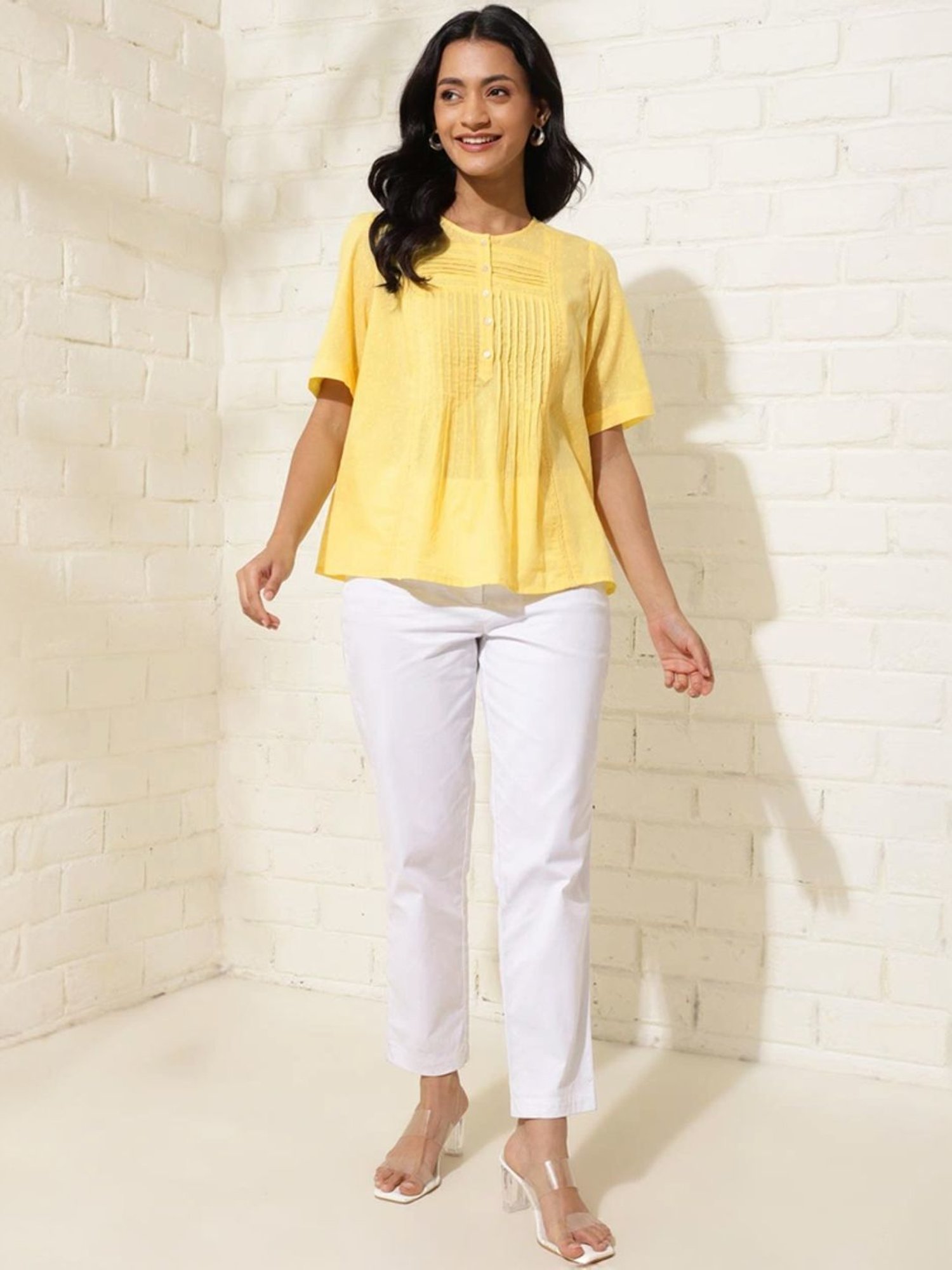 Fabindia Yellow Cotton Top