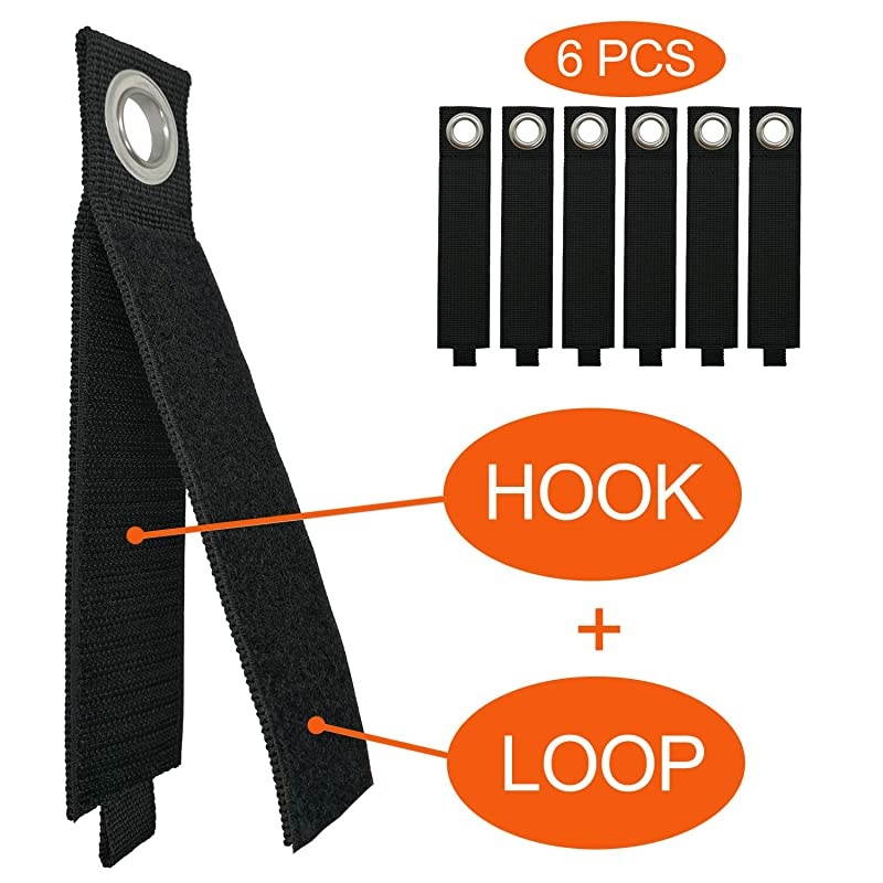 Organization and Storage 6 Pack Extension Cord Organizer Cable Holder 138InchUnfolded Suitable for Home Shop Boat and RV with Grommet for Hanging on Both Nails or Hooks Black