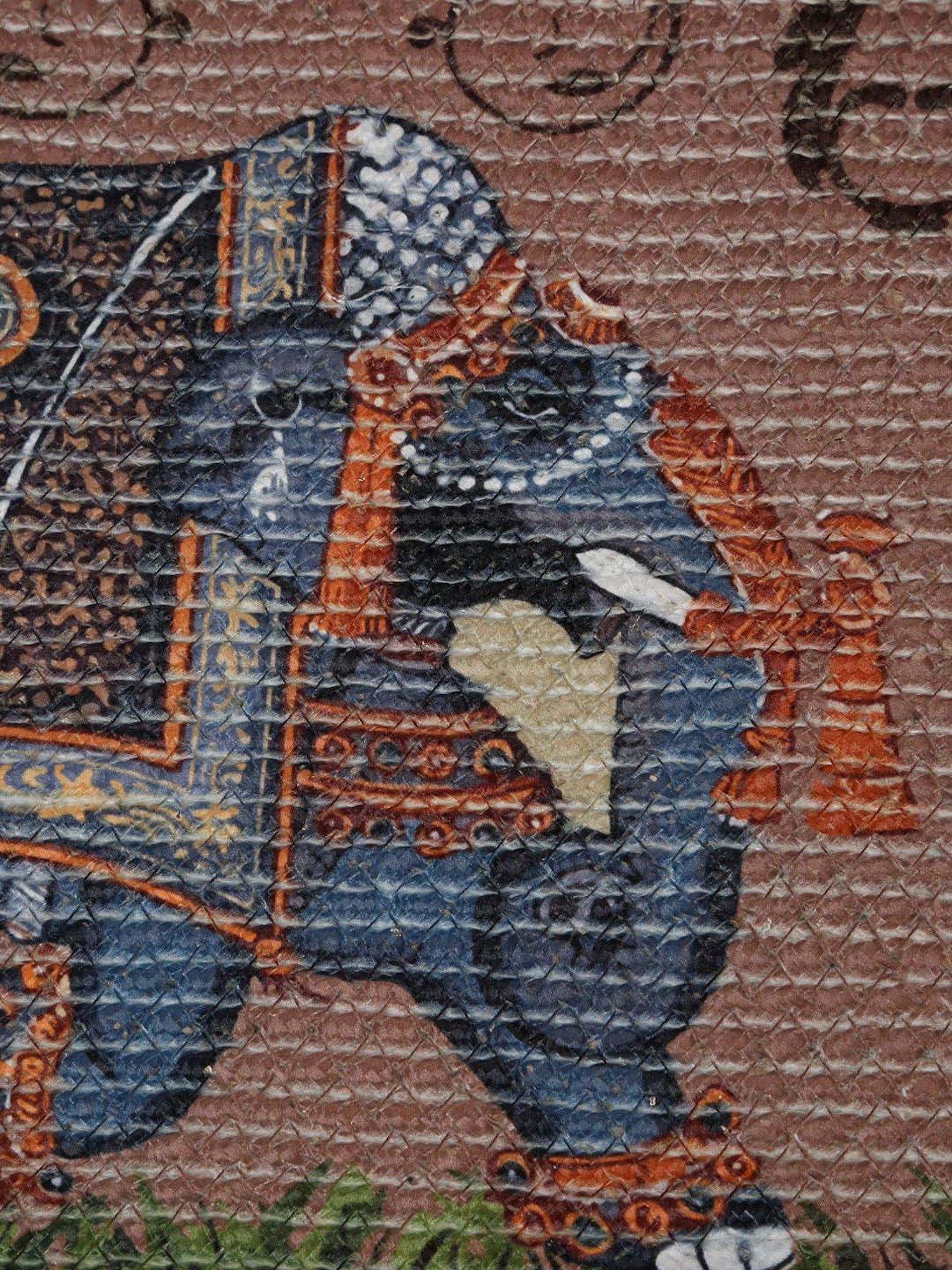 HOSTA HOMES Brown Cotton 4-Seater Digitally Printed Centre Table Runner