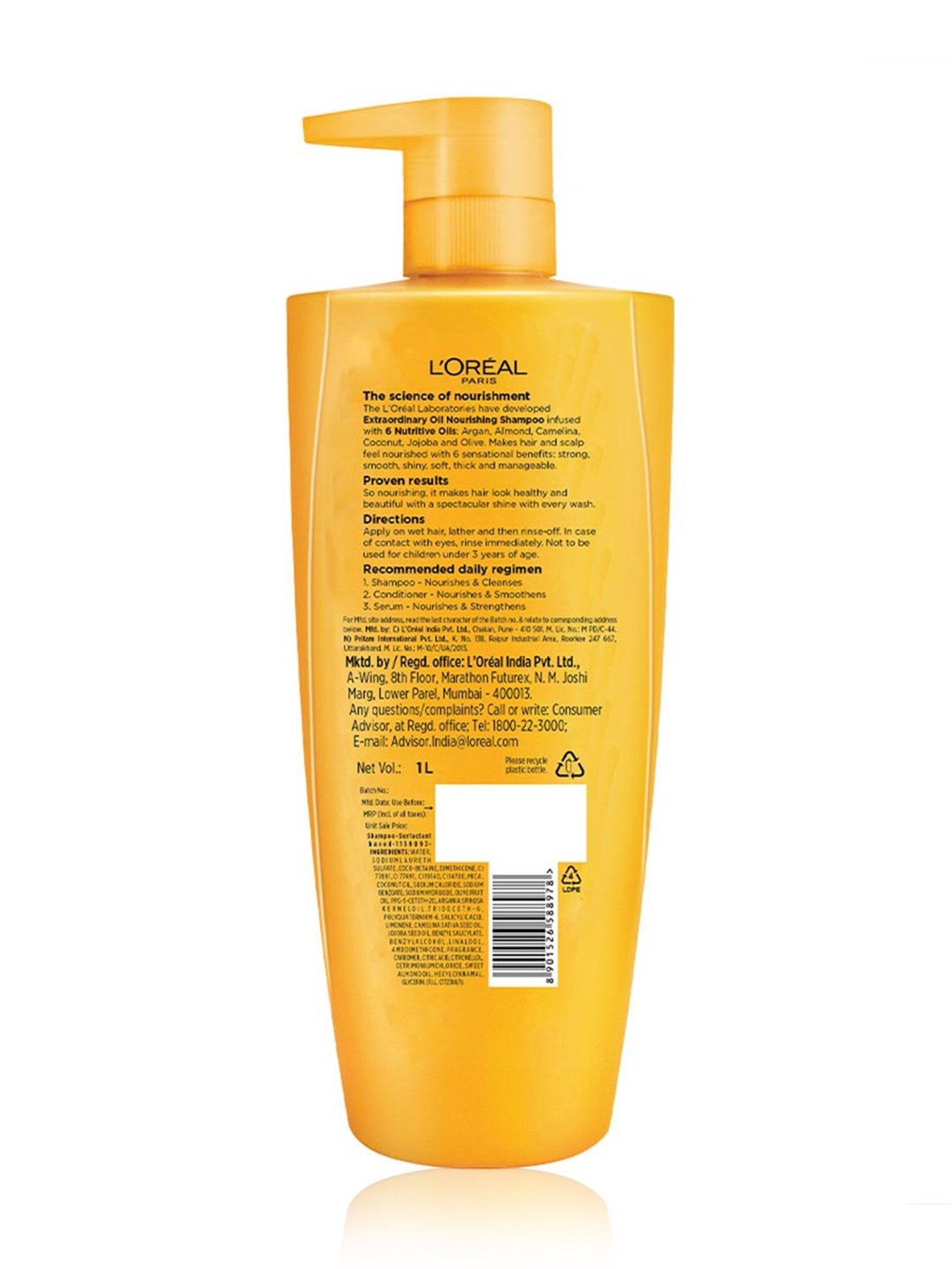 L'Oreal Paris Extraordinary Oil Nourishing Shampoo for Dry & Dull Hair - 1000 ml