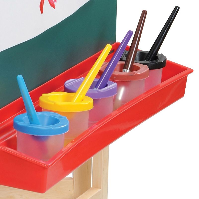 Kaplan Early Learning Non-Spill Paint Pots With Colored Lids & Brushes Set