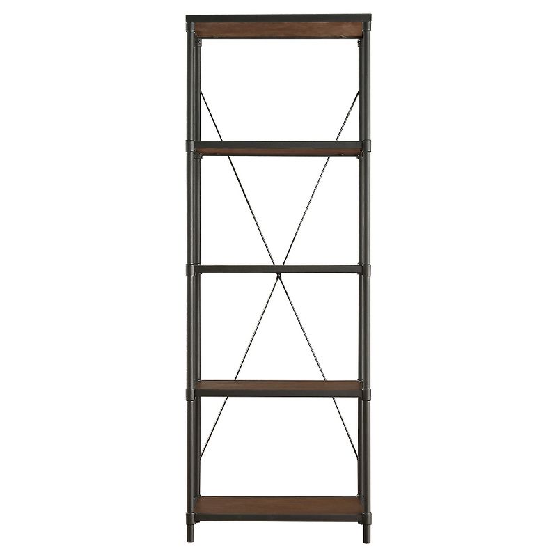 74.25" Webster 4 Shelf Mixed Media Bookshelf Black - Inspire Q