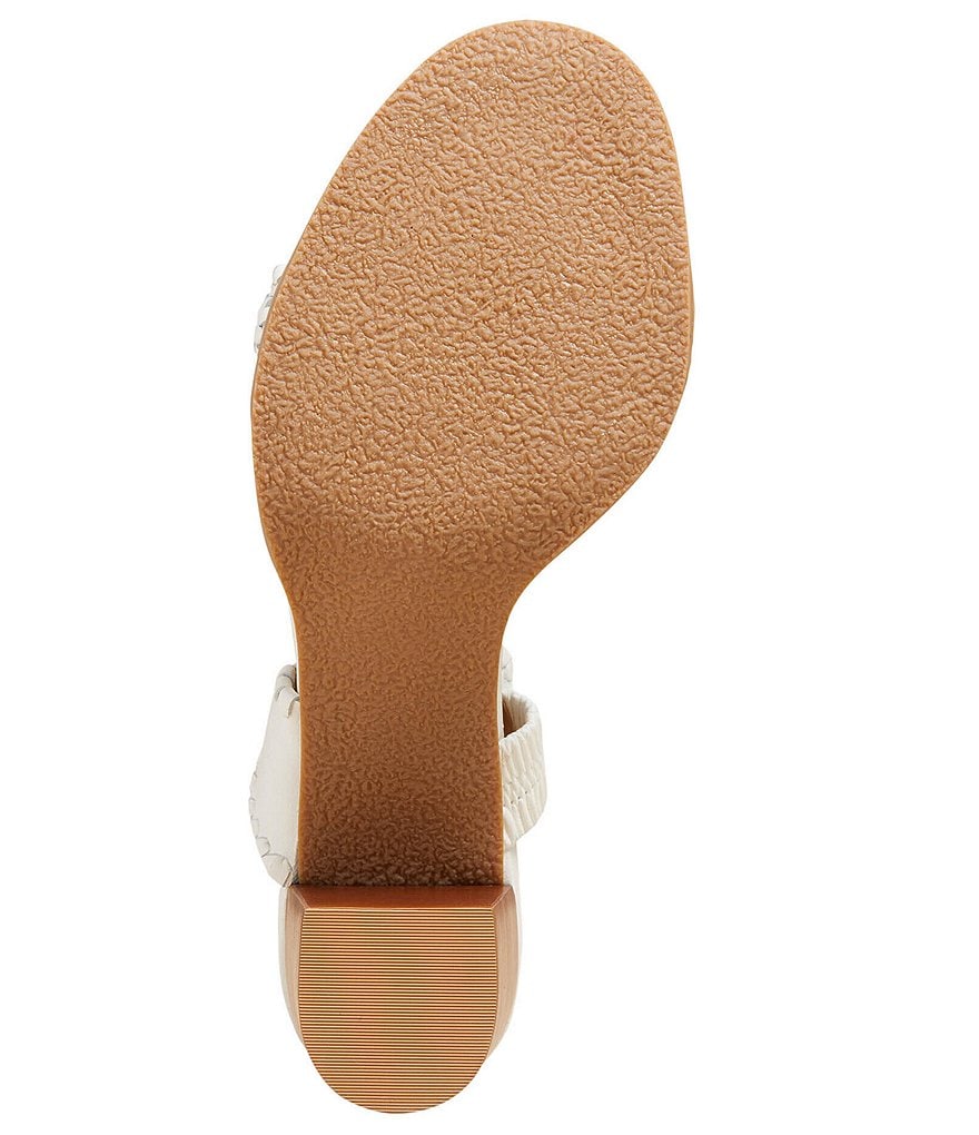 Jack Rogers Lauren Leather Block Heel Slide Dress Sandals