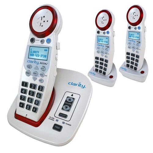 Clarity XLC3.4+ Amplified Cordless Phone with (2) XLC3.6+HS Expandable Handset