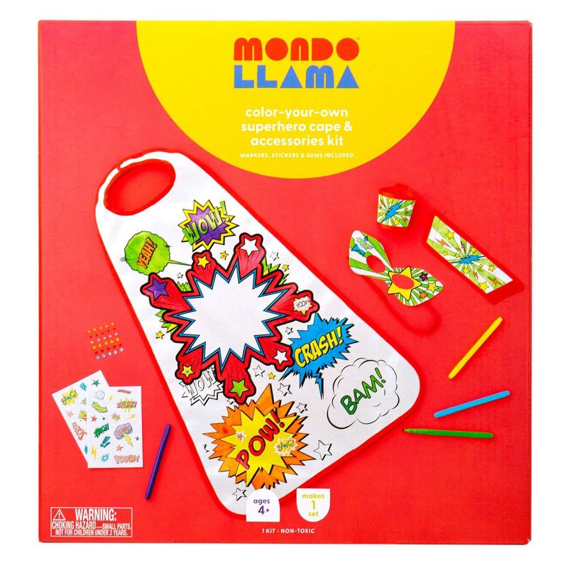 Color-Your-Own Superhero Cape & Accessories Kit - Mondo Llama™