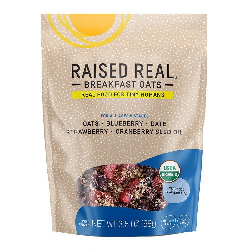 Raised Real Organic Gluten Free Oats + Berries Frozen Oatmeal - 3.5oz