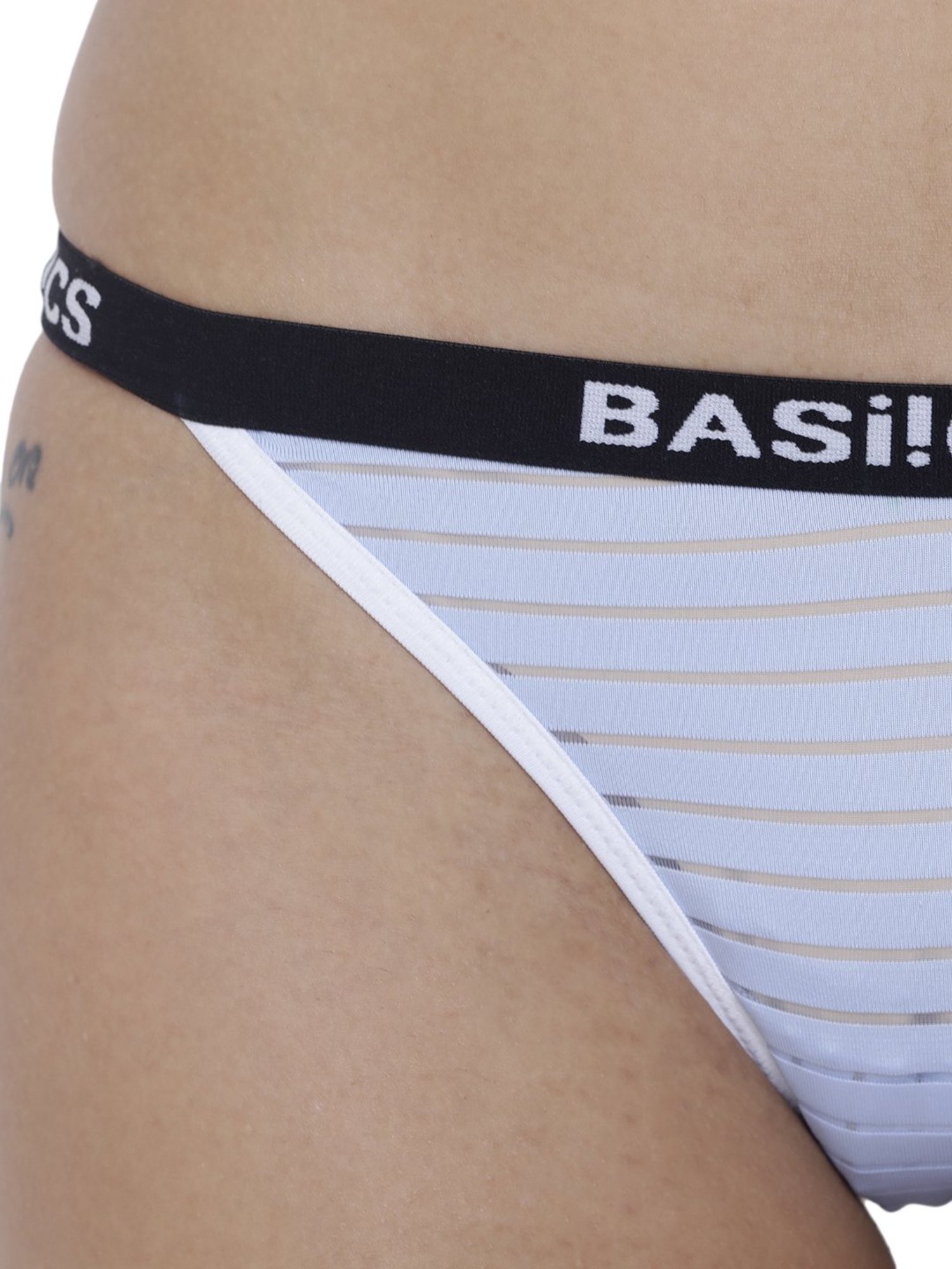 BASIICS by La Intimo Blue Serenity Striped Thong Panty