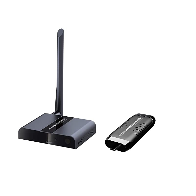 Wireless USB Type-C to HDMI Extender Kit, Transmitter & Receiver for HD 1080p, Up to 100ft/30M, Streaming Video from YouTube TV, Netflix, Hulu TV to TV (WJEXT30-2)