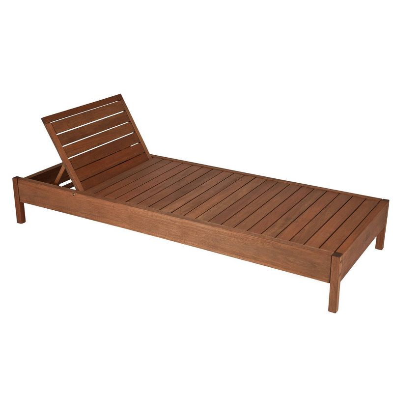 Grass Eucalyptus Wood Outdoor Reclining Chaise Lounge Chair - Alaterre Furniture